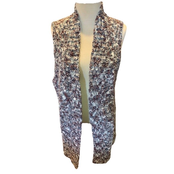 Chico's Sz 3 Marled Sweater Vest Cardigan Super Soft Cozy Stretchy Sz XL/16 Long - Picture 1 of 7